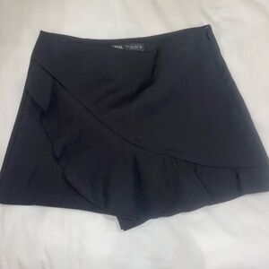 Zara Black Skort with Ruffle Accent